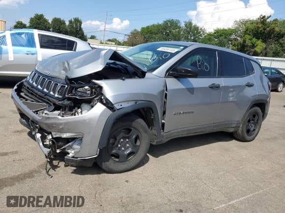 ✅ 2020 Jeep Compass Sport • VIN: 3C4NJCABXLT230303 • Lot: 68456155. Listed on Copart with 75,561 mi. Free auction sales archive from the USA and detailed vehicle history report at DreamBid. Image 1.