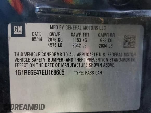 ✅ 2014 Chevrolet Volt • VIN: 1G1RE6E47EU168606 • Lot: 85587164. Wystawiony na Copart z przebiegiem 165 064 mil. Bezpłatny archiwum sprzedaży aukcyjnych z USA i szczegółowy raport historii pojazdu na DreamBid. Zdjęcie 12.