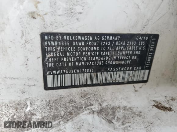 ✅ 2019 Volkswagen Golf R • VIN: WVWWA7AU2KW171835 • Lot: 53145785. Wystawiony na Copart z przebiegiem 137 130 mil. Bezpłatny archiwum sprzedaży aukcyjnych z USA i szczegółowy raport historii pojazdu na DreamBid. Zdjęcie 13.