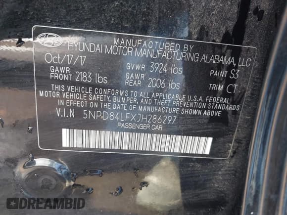 ✅ 2018 Hyundai Elantra SEL • VIN: 5NPD84LFXJH286297 • Lot: 43365575. Listed on IAAI with 77,201 mi. Free auction sales archive from the USA and detailed vehicle history report at DreamBid. Image 9.