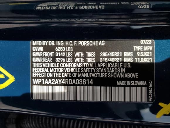 ✅ 2024 Porsche Cayenne • VIN: WP1AA2AY4RDA03814 • Lot: 50951065. Listed on Copart with 14,918 mi. Free auction sales archive from the USA and detailed vehicle history report at DreamBid. Image 14.