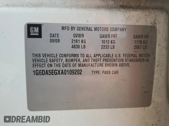 ✅ 2010 Cadillac CTS • VIN: 1G6DA5EGXA0109202 • Lot: 80942165. Listed on Copart with 169,844 mi. Free auction sales archive from the USA and detailed vehicle history report at DreamBid. Image 12.