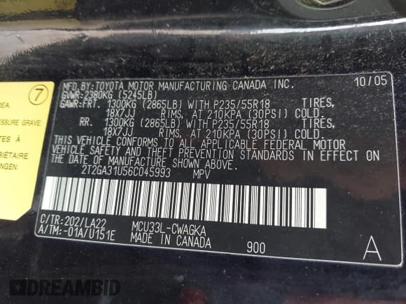 ✅ 2006 Lexus RX 330 • VIN: 2T2GA31U56C045993 • Lot: 43132426. Listed on IAAI with 277,715 mi. Free auction sales archive from the USA and detailed vehicle history report at DreamBid. Image 9.