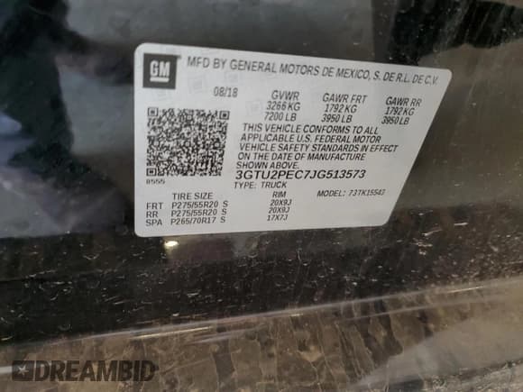 ✅ 2018 GMC Sierra 1500 Denali • VIN: 3GTU2PEC7JG513573 • Лот: 68298785. Опубликован ранее на Copart с пробегом 81 058 миль. Бесплатный доступ к архиву аукционных продаж из США и подробный отчёт об истории автомобиля на DreamBid. Изображение 12.