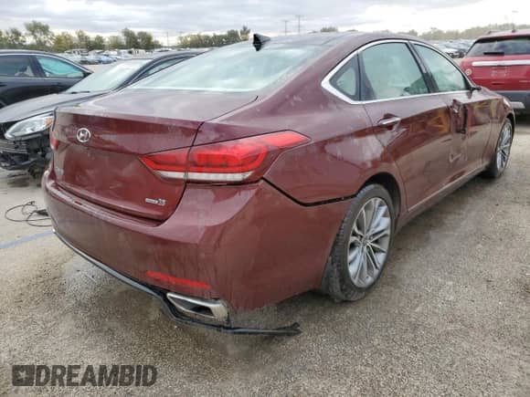 2016 Hyundai Genesis 3.8L z VIN KMHGN4JE5GU108632, wystawiony jako Copart lot #75912014 z przebiegiem 119 850 mil mil oraz Szkoda całkowita • Salvage title. Historia ofert i sprzedaży dostępna na DreamBid. Obrazek 3.