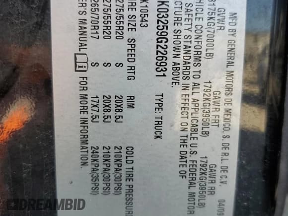 ✅ 2009 GMC Sierra 1500 • VIN: 1GTEK39YX9Z222077 • Lot: 52970785. Wystawiony na Copart z przebiegiem 241 116 mil. Bezpłatny archiwum sprzedaży aukcyjnych z USA i szczegółowy raport historii pojazdu na DreamBid. Zdjęcie 12.