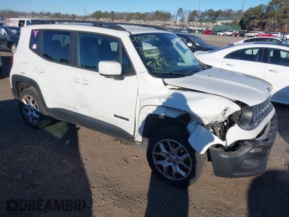 ✅ 2017 Jeep Renegade Latitude • VIN: ZACCJBBB7HPF40486 • Lot: 43867596. Listed on IAAI with 74,748 mi. Free auction sales archive from the USA and detailed vehicle history report at DreamBid. Image 1.