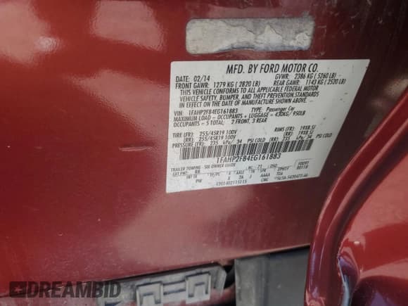 ✅ 2014 Ford Taurus Limited • VIN: 1FAHP2F84EG161883 • Lot: 90719615. Listed on Copart with 185,851 mi. Free auction sales archive from the USA and detailed vehicle history report at DreamBid. Image 12.