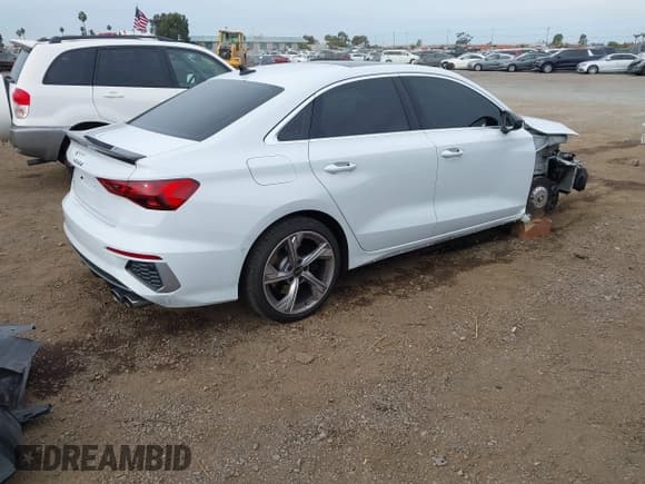 ✅ 2023 Audi S3 • VIN: WAUG3DGY7PA105256 • Lot: 40946651. Listed on IAAI with 18,188 mi. Free auction sales archive from the USA and detailed vehicle history report at DreamBid. Image 4.