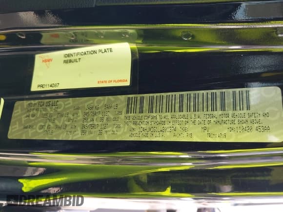 ✅ 2020 Jeep Wrangler Unlimited Sport • VIN: 1C4HJXDG1LW201374 • Lot: 42160354. Listed on IAAI with 46,539 mi. Free auction sales archive from the USA and detailed vehicle history report at DreamBid. Image 9.