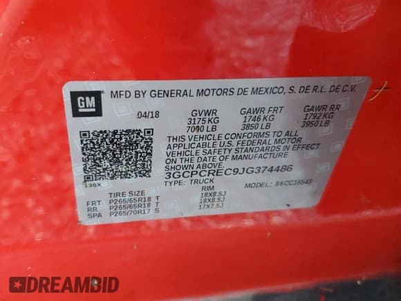 ✅ 2018 Chevrolet Silverado 1500 LT • VIN: 3GCPCREC9JG374486 • Лот: 76152884. Опубликован ранее на Copart с пробегом 85 945 миль. Бесплатный доступ к архиву аукционных продаж из США и подробный отчёт об истории автомобиля на DreamBid. Изображение 13.