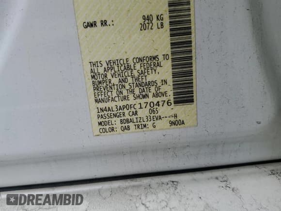 ✅ 2015 Nissan Altima SL • VIN: 1N4AL3AP0FC170476 • Lot: 92847575. Wystawiony na Copart z przebiegiem 210 035 mil. Bezpłatny archiwum sprzedaży aukcyjnych z USA i szczegółowy raport historii pojazdu na DreamBid. Zdjęcie 13.