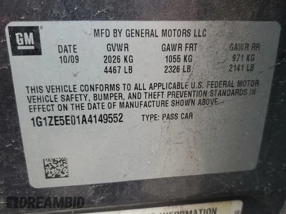 ✅ 2010 Chevrolet Malibu LTZ 1LZ • VIN: 1G1ZE5E01A4149552 • Lot: 44711744. Listed on Copart with 198,249 mi. Free auction sales archive from the USA and detailed vehicle history report at DreamBid. Image 12.