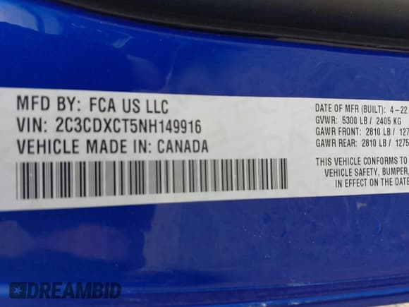 ✅ 2022 Dodge Charger R/T • VIN: 2C3CDXCT5NH149916 • Lot: 42338448. Listed on IAAI with 28,045 mi. Free auction sales archive from the USA and detailed vehicle history report at DreamBid. Image 9.