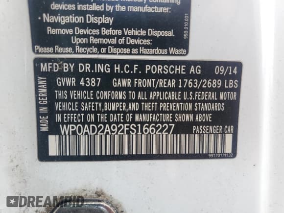 ✅ 2015 Porsche 911 Turbo S • VIN: WP0AD2A92FS166227 • Лот: 65387305. Опубликован ранее на Copart с пробегом 116 023 миль. Бесплатный доступ к архиву аукционных продаж из США и подробный отчёт об истории автомобиля на DreamBid. Изображение 12.