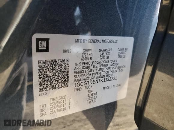 ✅ 2019 Chevrolet Colorado 4WD Z71 • VIN: 1GCGTDEN7K1132221 • Лот: 76713234. Опубликован ранее на Copart с пробегом 129 185 миль. Бесплатный доступ к архиву аукционных продаж из США и подробный отчёт об истории автомобиля на DreamBid. Изображение 15.