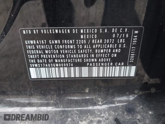 ✅ 2016 Volkswagen Golf TSI SE • VIN: 3VW217AU3GM009974 • Lot: 43308760. Wystawiony na IAAI z przebiegiem 118 060 mil. Bezpłatny archiwum sprzedaży aukcyjnych z USA i szczegółowy raport historii pojazdu na DreamBid. Zdjęcie 9.