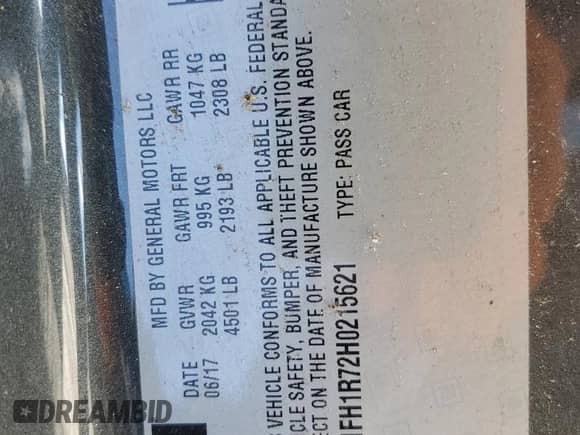 2017 Chevrolet Camaro 2SS с VIN 1G1FH1R72H0215621, выставлен на аукционе Copart как лот 90637125 с пробегом 128 013 миль миль и Чистый • Clean title. История ставок и продаж доступна на DreamBid. Изображение 12.