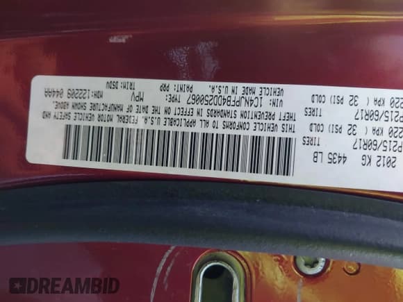 ✅ 2013 Jeep Patriot Latitude • VIN: 1C4NJPFB4DD250067 • Lot: 43636626. Listed on IAAI with 112,509 mi. Free auction sales archive from the USA and detailed vehicle history report at DreamBid. Image 9.