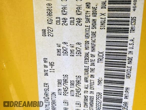 ✅ 2006 Dodge Dakota ST • VIN: 1D7HE28K46S527550 • Lot: 86429245. Listed on Copart with 154,881 mi. Free auction sales archive from the USA and detailed vehicle history report at DreamBid. Image 12.