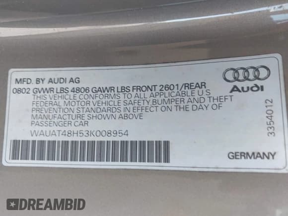✅ 2003 Audi A4 3.0L • VIN: WAUAT48H53K008954 • Lot: 42236696. Wystawiony na IAAI z przebiegiem 80 756 mil. Bezpłatny archiwum sprzedaży aukcyjnych z USA i szczegółowy raport historii pojazdu na DreamBid. Zdjęcie 9.