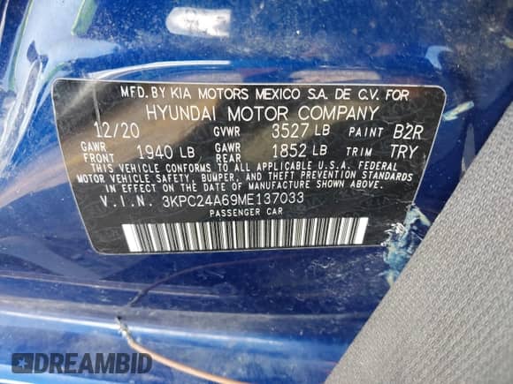 2021 Hyundai Accent SE z VIN 3KPC24A69ME137033, wystawiony jako IAAI lot #43267894 z przebiegiem 71 756 mil mil oraz . Historia ofert i sprzedaży dostępna na DreamBid. Obrazek 9.