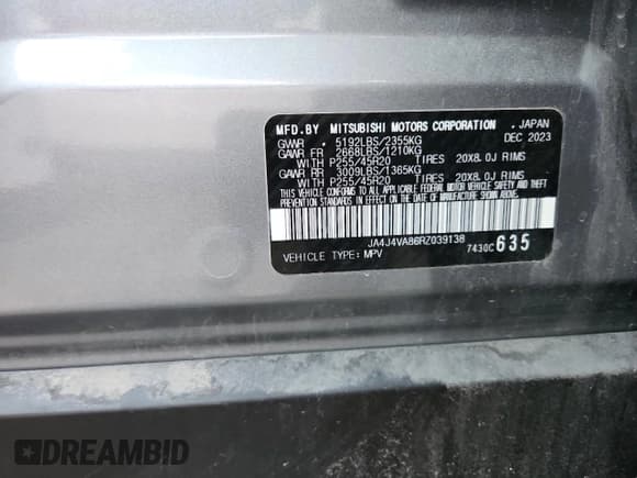 ✅ 2024 Mitsubishi Outlander SE • VIN: JA4J4VA86RZ039138 • Lot: 91006585. Listed on Copart with 40,697 mi. Free auction sales archive from the USA and detailed vehicle history report at DreamBid. Image 12.