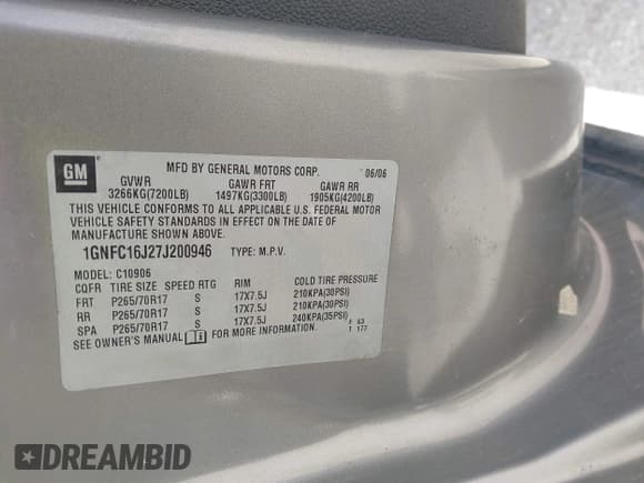 ✅ 2007 Chevrolet Suburban LT • VIN: 1GNFC16J27J200946 • Лот: 42745650. Опубликован ранее на IAAI с пробегом Не указан. Бесплатный доступ к архиву аукционных продаж из США и подробный отчёт об истории автомобиля на DreamBid. Изображение 9.