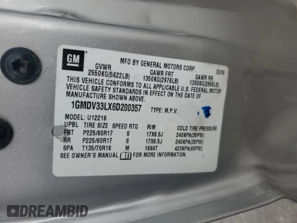 ✅ 2006 Pontiac Montana • VIN: 1GMDV33LX6D200357 • Lot: 46180975. Wystawiony na Copart z przebiegiem 194 170 mil. Bezpłatny archiwum sprzedaży aukcyjnych z USA i szczegółowy raport historii pojazdu na DreamBid. Zdjęcie 13.