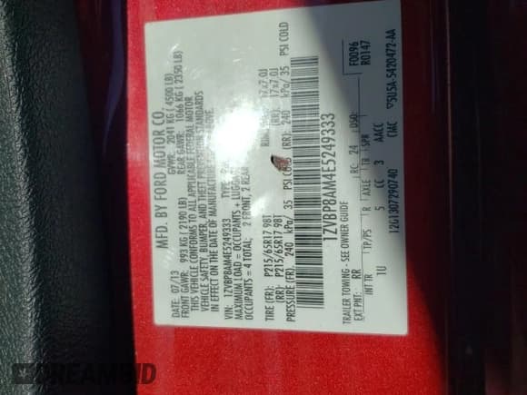 ✅ 2014 Ford Mustang V6 • VIN: 1ZVBP8AM4E5249333 • Лот: 85164365. Опубликован ранее на Copart с пробегом 115 370 миль. Бесплатный доступ к архиву аукционных продаж из США и подробный отчёт об истории автомобиля на DreamBid. Изображение 12.