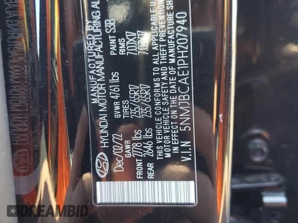 ✅ 2023 Hyundai Tucson SEL • VIN: 5NMJBCAE1PH207940 • Lot: 46846083. Wystawiony na Copart z przebiegiem 1 361 mil. Bezpłatny archiwum sprzedaży aukcyjnych z USA i szczegółowy raport historii pojazdu na DreamBid. Zdjęcie 15.