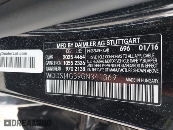 ✅ 2016 Mercedes-Benz CLA 250 • VIN: WDDSJ4GB9GN341369 • Lot: 42611049. Listed on IAAI with 98,180 mi. Free auction sales archive from the USA and detailed vehicle history report at DreamBid. Image 9.