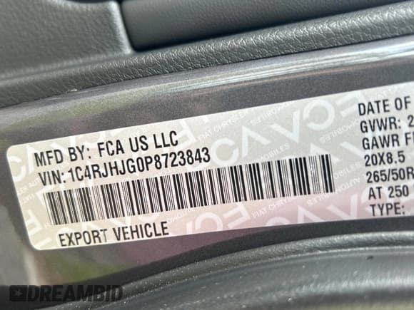 ✅ 2023 Jeep Grand Cherokee • VIN: 1C4RJHJG0P8723843 • Lot: 67399225. Listed on Copart with 8 mi. Free auction sales archive from the USA and detailed vehicle history report at DreamBid. Image 10.