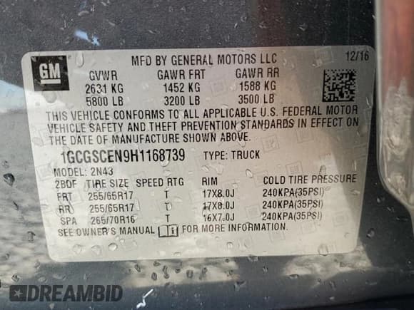 ✅ 2017 Chevrolet Colorado 2WD LT • VIN: 1GCGSCEN9H1168739 • Лот: 87490005. Опубликован ранее на Copart с пробегом 144 708 миль. Бесплатный доступ к архиву аукционных продаж из США и подробный отчёт об истории автомобиля на DreamBid. Изображение 12.