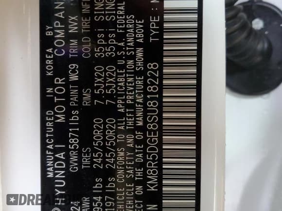 ✅ 2025 Hyundai Palisade Limited • VIN: KM8R5DGE8SU818228 • Lot: 82243274. Listed on Copart with 3,699 mi. Free auction sales archive from the USA and detailed vehicle history report at DreamBid. Image 13.