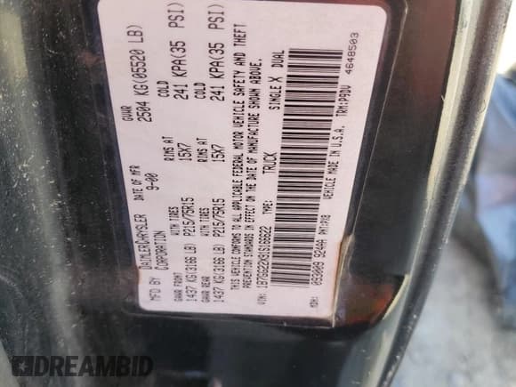 ✅ 2001 Dodge Dakota • VIN: 1B7GG22X91S166622 • Lot: 89724545. Wystawiony na Copart z przebiegiem 297 972 mil. Bezpłatny archiwum sprzedaży aukcyjnych z USA i szczegółowy raport historii pojazdu na DreamBid. Zdjęcie 12.