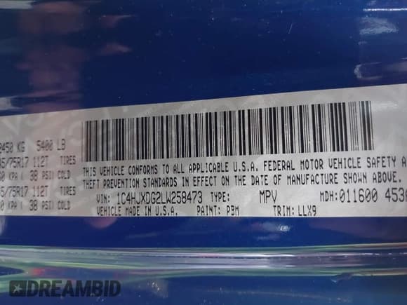 ✅ 2020 Jeep Wrangler Unlimited Sport S • VIN: 1C4HJXDG2LW258473 • Lot: 43564523. Listed on IAAI with 50,227 mi. Free auction sales archive from the USA and detailed vehicle history report at DreamBid. Image 9.