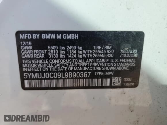 ✅ 2020 BMW X4 M Competition • VIN: 5YMUJ0C09L9B90367 • Lot: 46588424. Wystawiony na Copart z przebiegiem Nie podano. Bezpłatny archiwum sprzedaży aukcyjnych z USA i szczegółowy raport historii pojazdu na DreamBid. Zdjęcie 12.