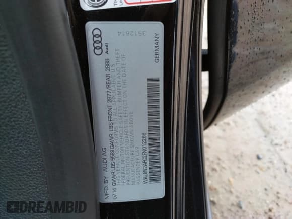 ✅ 2015 Audi S7 • VIN: WAUW2AFC2FN012266 • Lot: 72085762. Wystawiony na Copart z przebiegiem 63 813 mil. Bezpłatny archiwum sprzedaży aukcyjnych z USA i szczegółowy raport historii pojazdu na DreamBid. Zdjęcie 15.