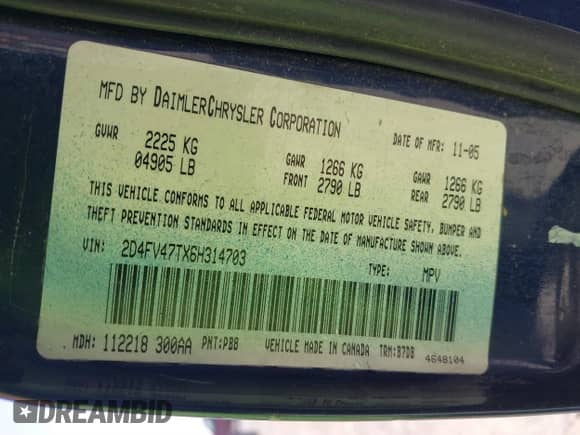 2006 Dodge Magnum с VIN 2D4FV47TX6H314703, выставлен на аукционе IAAI как лот 41646986 с пробегом Не указан миль и . История ставок и продаж доступна на DreamBid. Изображение 9.