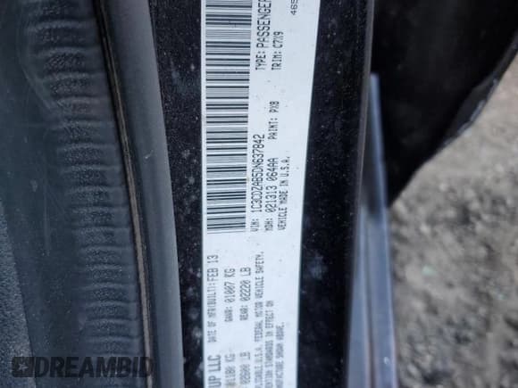 ✅ 2013 Dodge Avenger SE • VIN: 1C3CDZAB5DN637842 • Лот: 48007264. Опубликован ранее на Copart с пробегом 120 474 миль. Бесплатный доступ к архиву аукционных продаж из США и подробный отчёт об истории автомобиля на DreamBid. Изображение 15.