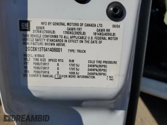 ✅ 2004 Chevrolet Silverado 1500 Z71 • VIN: 2GCEK13T641406001 • Лот: 75167124. Опубликован ранее на Copart с пробегом 254 222 миль. Бесплатный доступ к архиву аукционных продаж из США и подробный отчёт об истории автомобиля на DreamBid. Изображение 14.