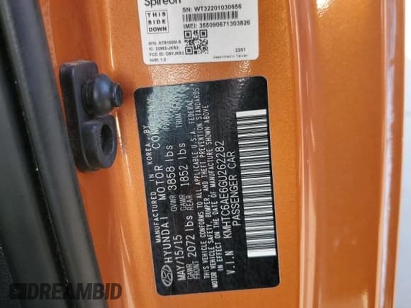 ✅ 2016 Hyundai Veloster Turbo Rally Edition • VIN: KMHTC6AE6GU262282 • Lot: 85981914. Wystawiony na Copart z przebiegiem 104 545 mil. Bezpłatny archiwum sprzedaży aukcyjnych z USA i szczegółowy raport historii pojazdu na DreamBid. Zdjęcie 14.