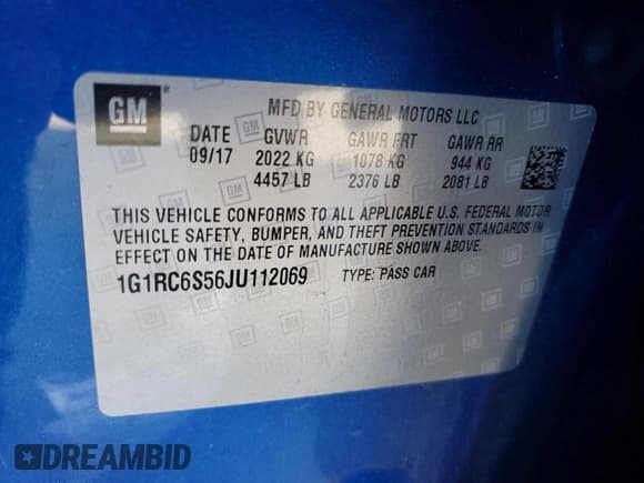 ✅ 2018 Chevrolet Volt LT • VIN: 1G1RC6S56JU112069 • Лот: 64281794. Опубликован ранее на Copart с пробегом 57 725 миль. Бесплатный доступ к архиву аукционных продаж из США и подробный отчёт об истории автомобиля на DreamBid. Изображение 14.