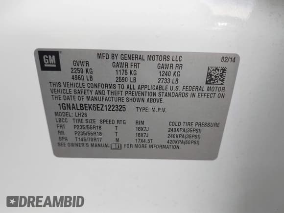 ✅ 2014 Chevrolet Equinox LT • VIN: 1GNALBEK6EZ122325 • Лот: 43541055. Опубликован ранее на IAAI с пробегом 108 293 миль. Бесплатный доступ к архиву аукционных продаж из США и подробный отчёт об истории автомобиля на DreamBid. Изображение 9.