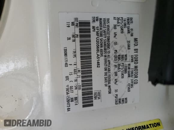 ✅ 2008 Ford Expedition Limited • VIN: 1FMFU20568LA51482 • Lot: 86657215. Wystawiony na Copart z przebiegiem 168 035 mil. Bezpłatny archiwum sprzedaży aukcyjnych z USA i szczegółowy raport historii pojazdu na DreamBid. Zdjęcie 13.