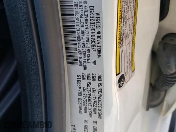 ✅ 2015 FIAT 500L Urbana Trekking • VIN: ZFBCFADH3FZ036290 • Lot: 69063734. Listed on Copart with 19,312 mi. Free auction sales archive from the USA and detailed vehicle history report at DreamBid. Image 13.