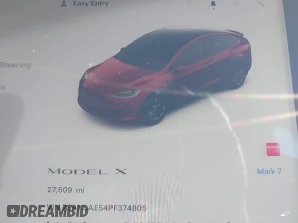 ✅ 2023 Tesla Model X • VIN: 7SAXCAE54PF374805 • Lot: 43749462. Wystawiony na IAAI z przebiegiem 27 509 mil. Bezpłatny archiwum sprzedaży aukcyjnych z USA i szczegółowy raport historii pojazdu na DreamBid. Zdjęcie 7.
