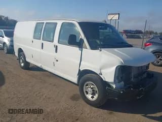 ✅ 2018 Chevrolet Express Cargo • VIN: 1GCWGBFG4J1343766 • Lot: 43645680. Listed on IAAI with 322,094 mi. Free auction sales archive from the USA and detailed vehicle history report at DreamBid. Image 1.