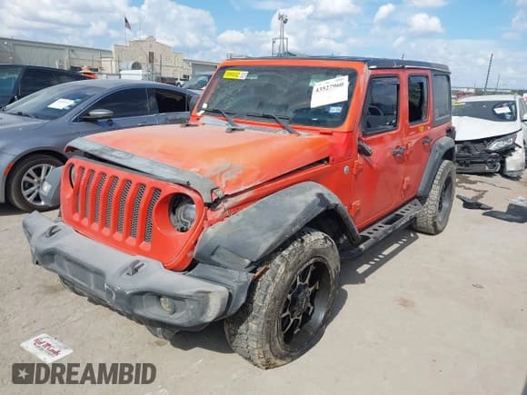 ✅ 2018 Jeep Wrangler Unlimited Sport S • VIN: 1C4HJXDG9JW226181 • Lot: 43527960. Listed on IAAI with 191,406 mi. Free auction sales archive from the USA and detailed vehicle history report at DreamBid. Image 2.